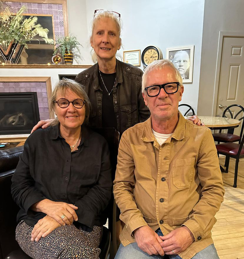 Fredrik Wistmar (right) and his wife (left, seated) came back to Stromsburg for a visit. They are pictured with Sherri Georges (standing). He was an exchange student from Sweden in 1975-- 1976 and lived with the James Rosenquist family. Photo provided.