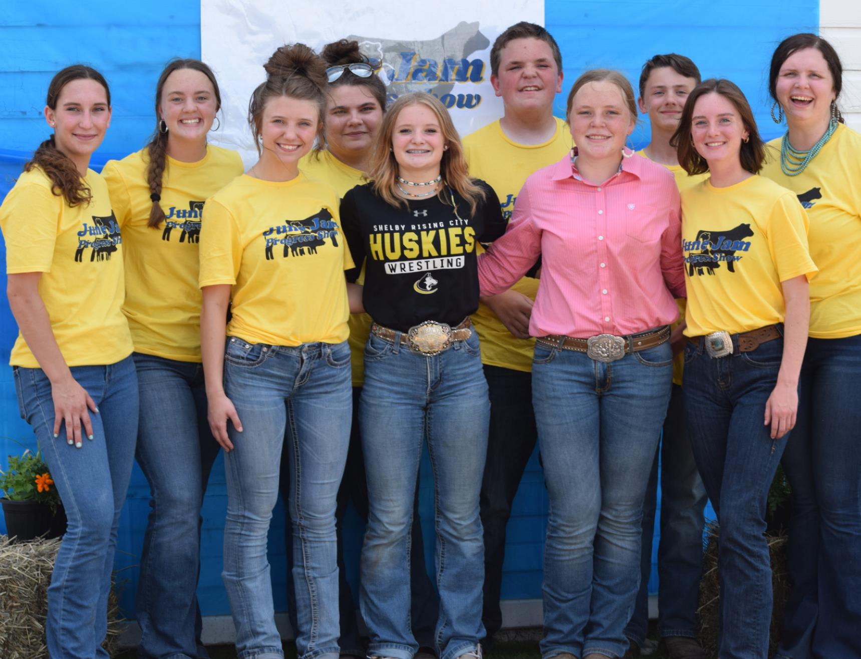 FFA members working Saturday at the progress show are (left to right) Angel Barnes, Rylie Carter, Aurora Slusarski, Jenna Logan, Bailey Turpitt, Braxton Siffring, Aubree Siffring, Jaxon Carter, Alexa Carter, and Advisor Mrs. Morgan Segner.