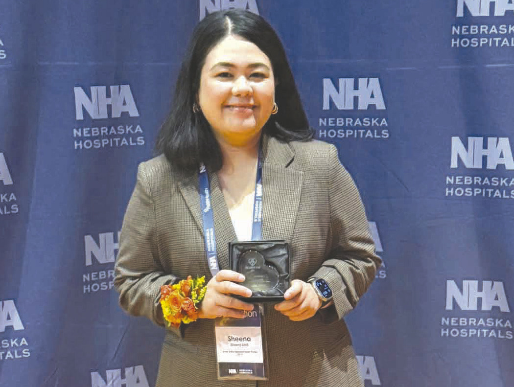 Above: Sheena Abril from Annie Jeffrey was named as this year’s Caring Kind recipient. Photo provided.