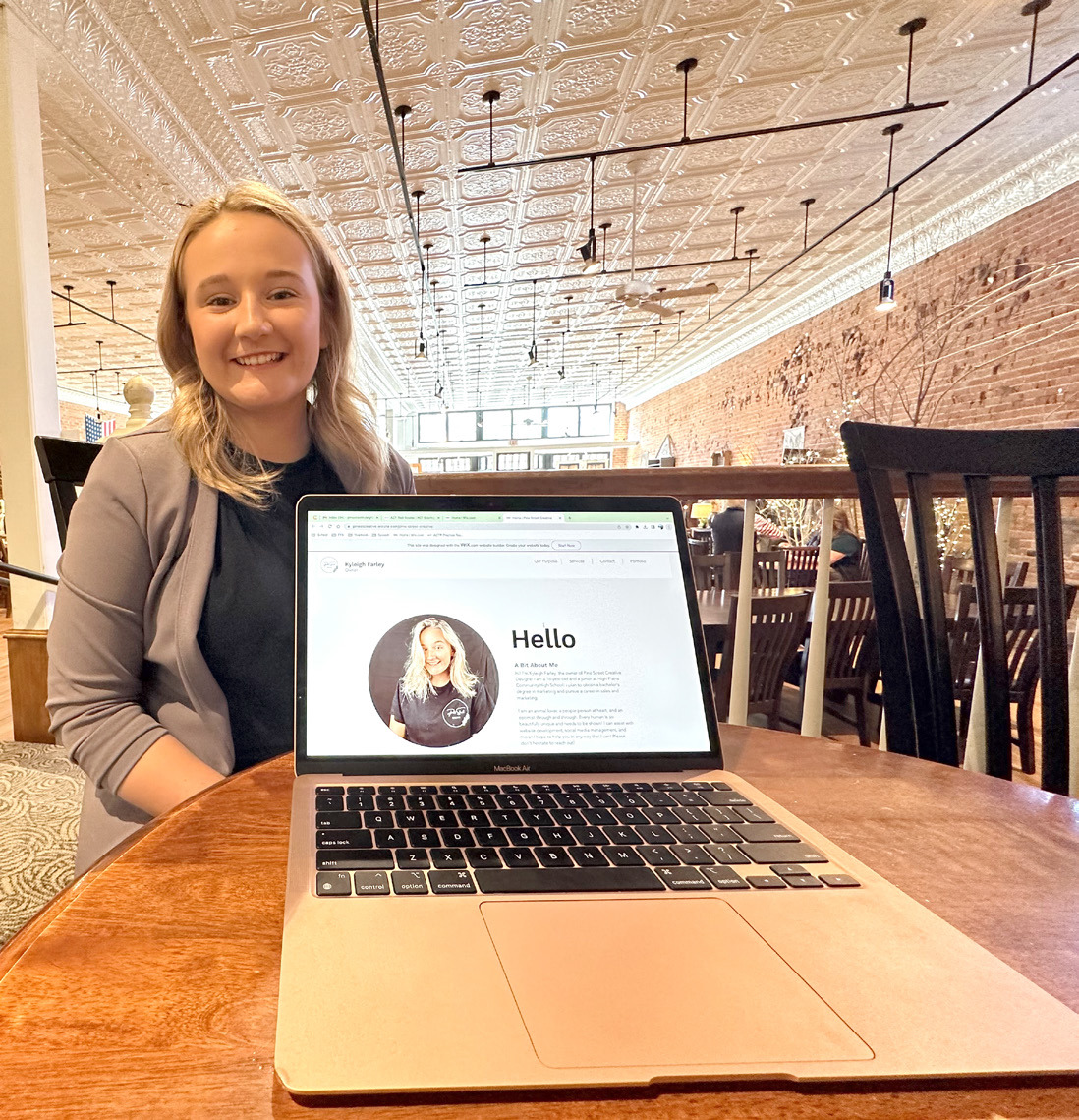 Kyleigh Farley is in the process of developing a web design business. PCN photo by Rick Holtz