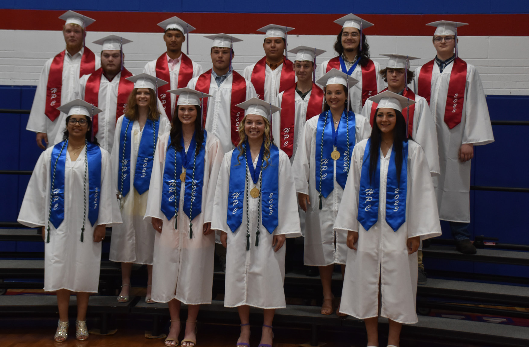 High Plains held graduation on Saturday with 15 seniors. Pictured are (front) Yessica Barrios, Kenzie Wruble, Hailey Lindburg, Roberta Hines, (second row) Ashley VanHousen and Emily Ackerson, (third row) Adam Behrens, TJ Hiett, Logan Bagwell and Austin VanHousen, (back row) Cabot Archer, Mario Lesiak, Joaquin Ramirez, Nathan Ertzner and Wesley Wostrel. PCN photo by Beth Sparrow.