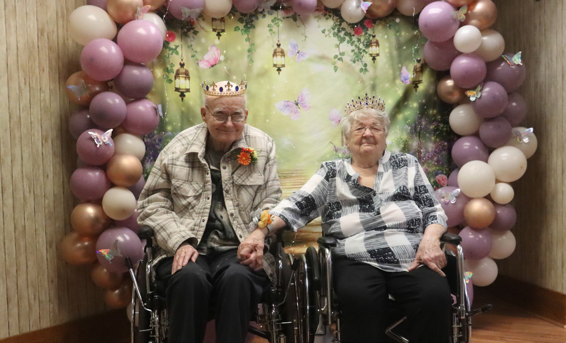 Top: Midwest Covenant Prom King and Queen for 2025 were Stromsburg residents Harry Imm and Delores Nielsen. 