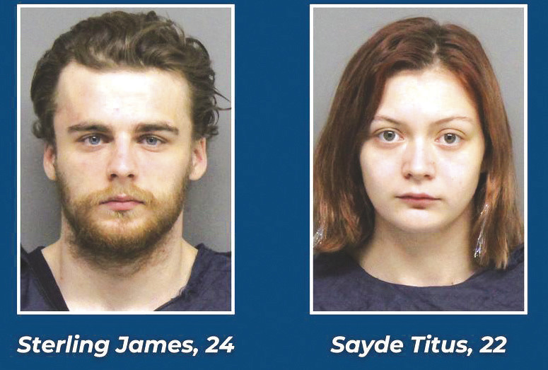 Right: Sterling James and Sayde Titus of Lincoln were arrested in Lincoln. 