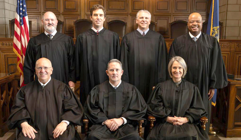 Above: The Nebraska Supreme Court justices will visit Polk County court in Osceola on August 12th. In the back, second from left, is Stromsburg native, Jonathan Papik. Photo provided.