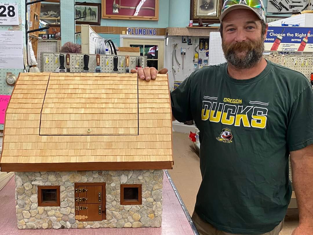 Jamie Stark of Stromsburg constructed the barn that will be raffled.