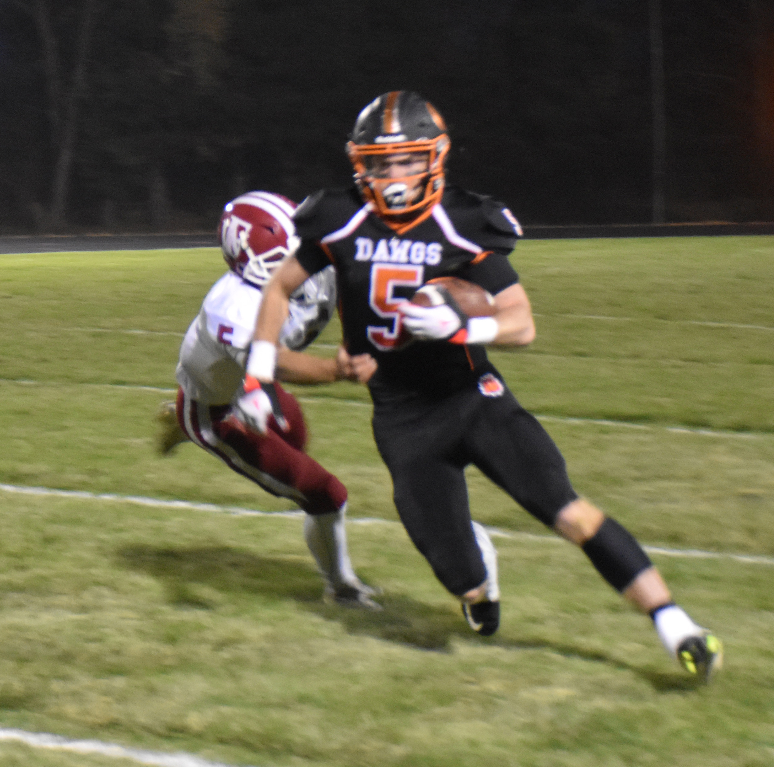 Isaiah Zelasney rushed for 206 yards and five touchdowns to lead the Bulldogs in the opening round of the playoffs. PCN photo by Beth Sparrow