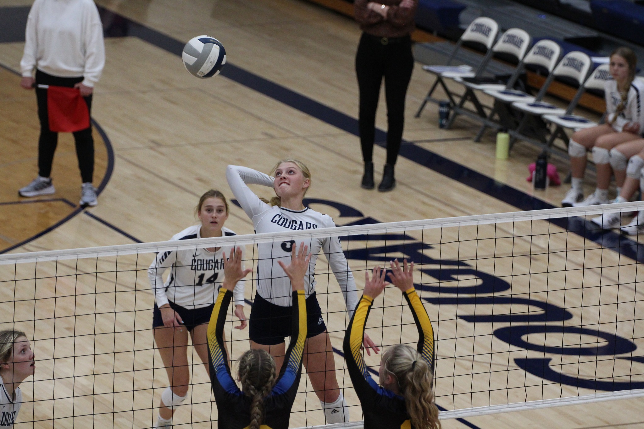 Bren Lemburg goes on the attack Monday against Shelby-Rising City. PCN photo by Travis Lane