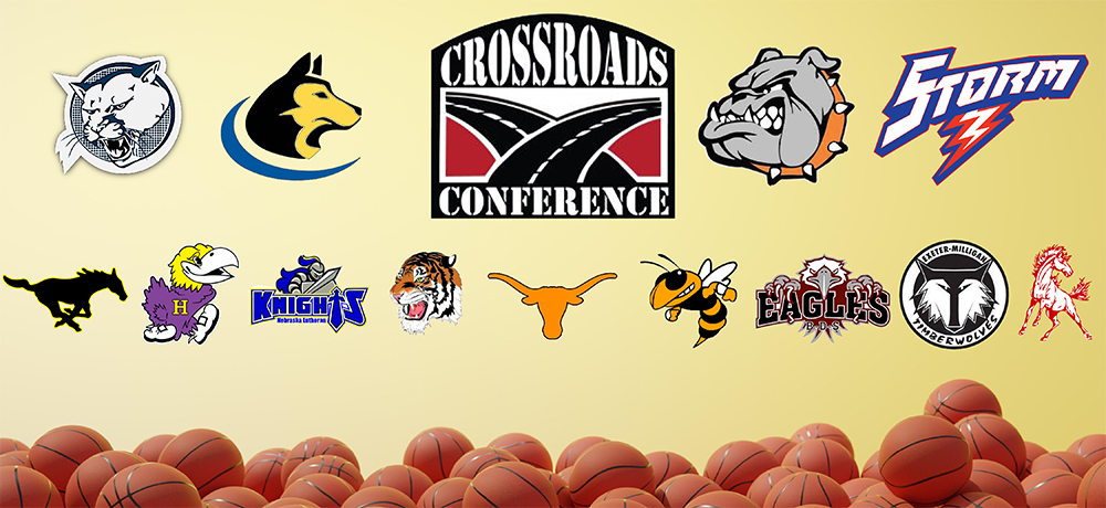 The Crossroads Conference basketball tournament tips off Saturday, Jan. 21 in York. Photo illustration