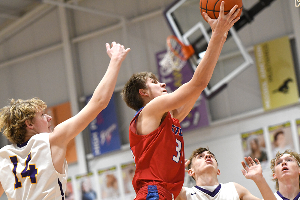 Carter Urkoski scored a season high 21 points and grabbed 12 rebounds in a 49-41 win over Hampton. PCN photo by Calvin Holtz