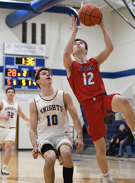 Haden Helgoth scored 5 points on Thursday, including a transition layup in the second quarter. PCN photo by Rick Holtz