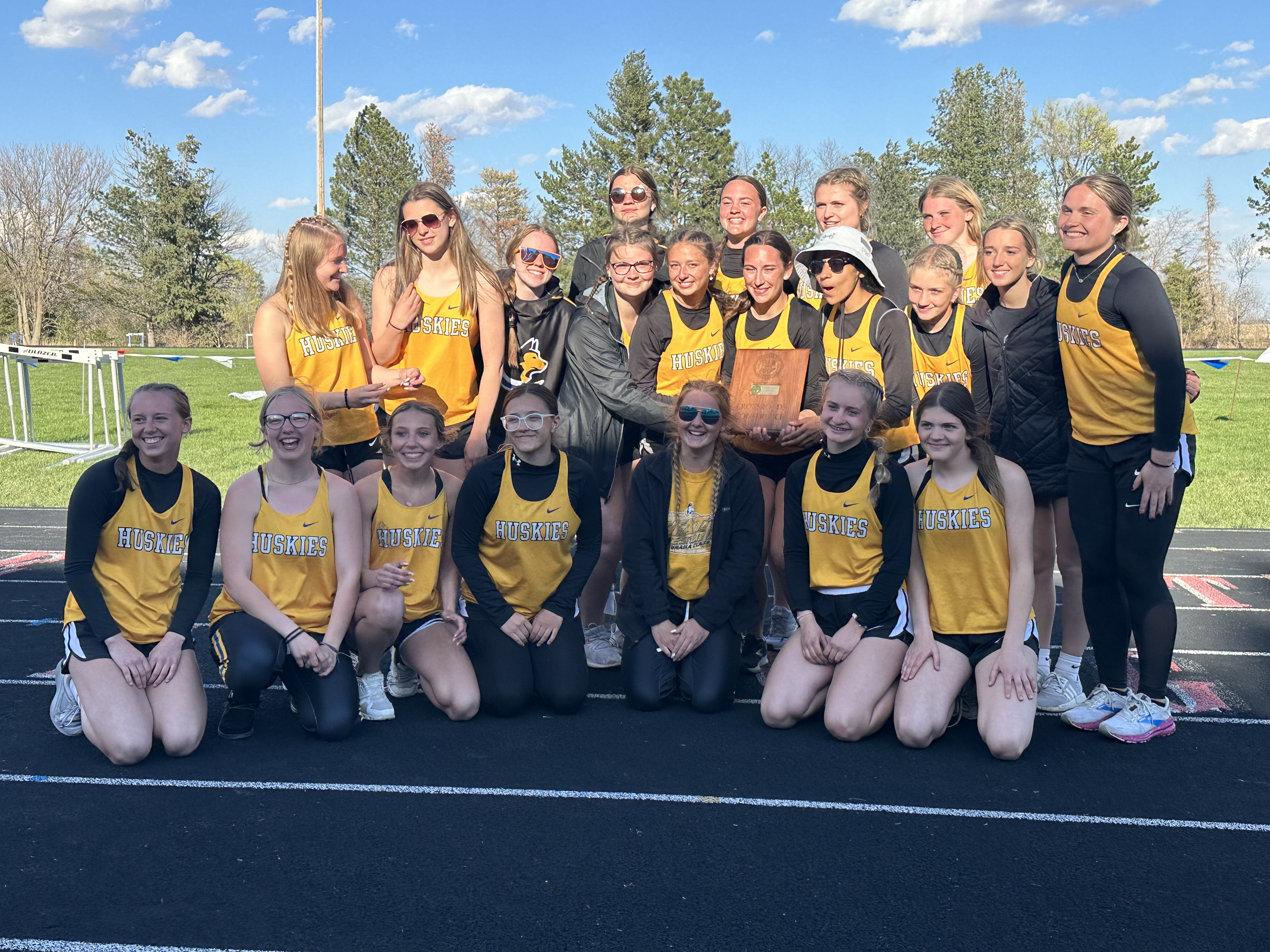 Shelby-Rising City girls won their third straight CRC Track Title Saturday in Osceola. PCN photo by Rick Holtz