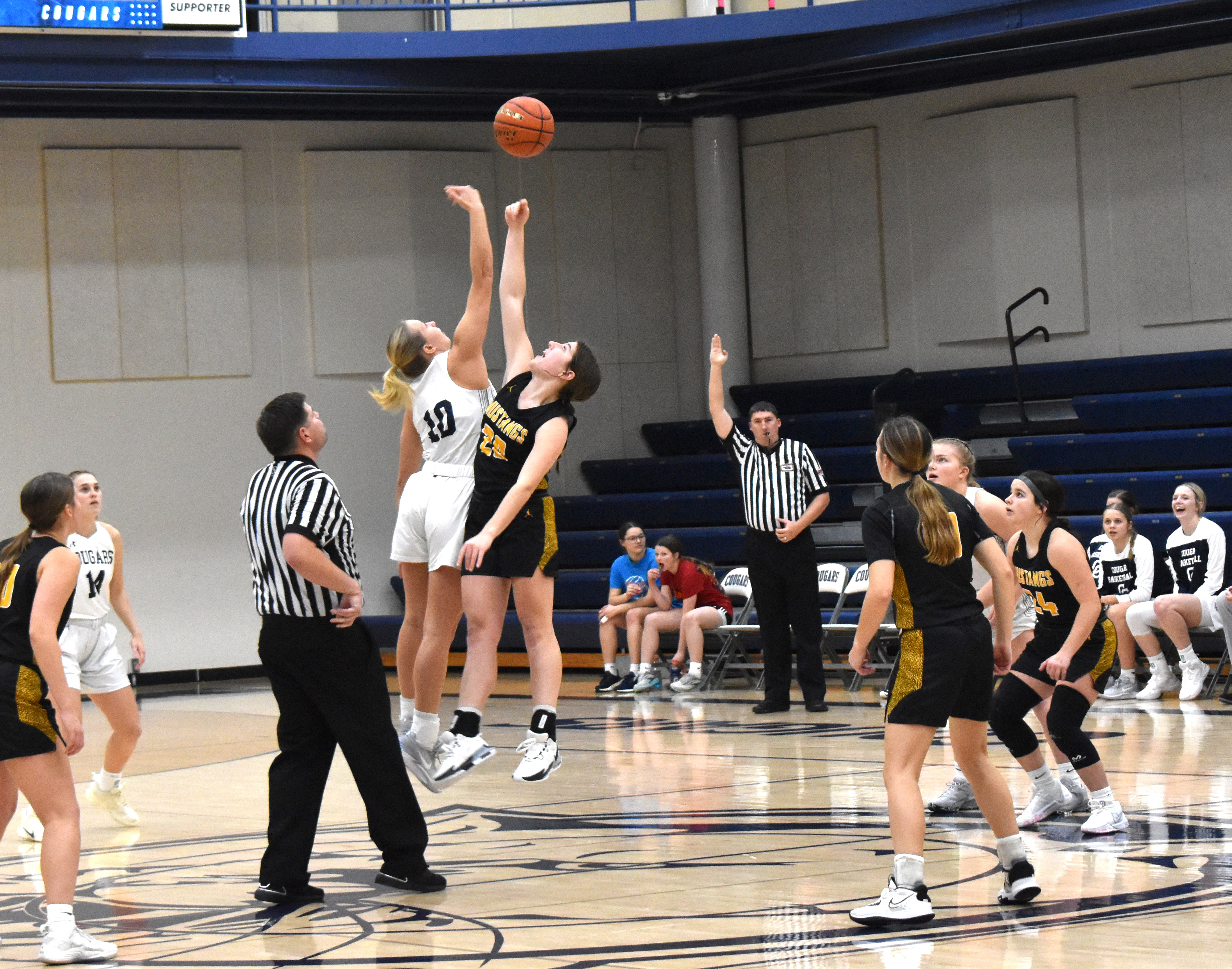 Lilly Peterson gets the jump shot to start the game. 