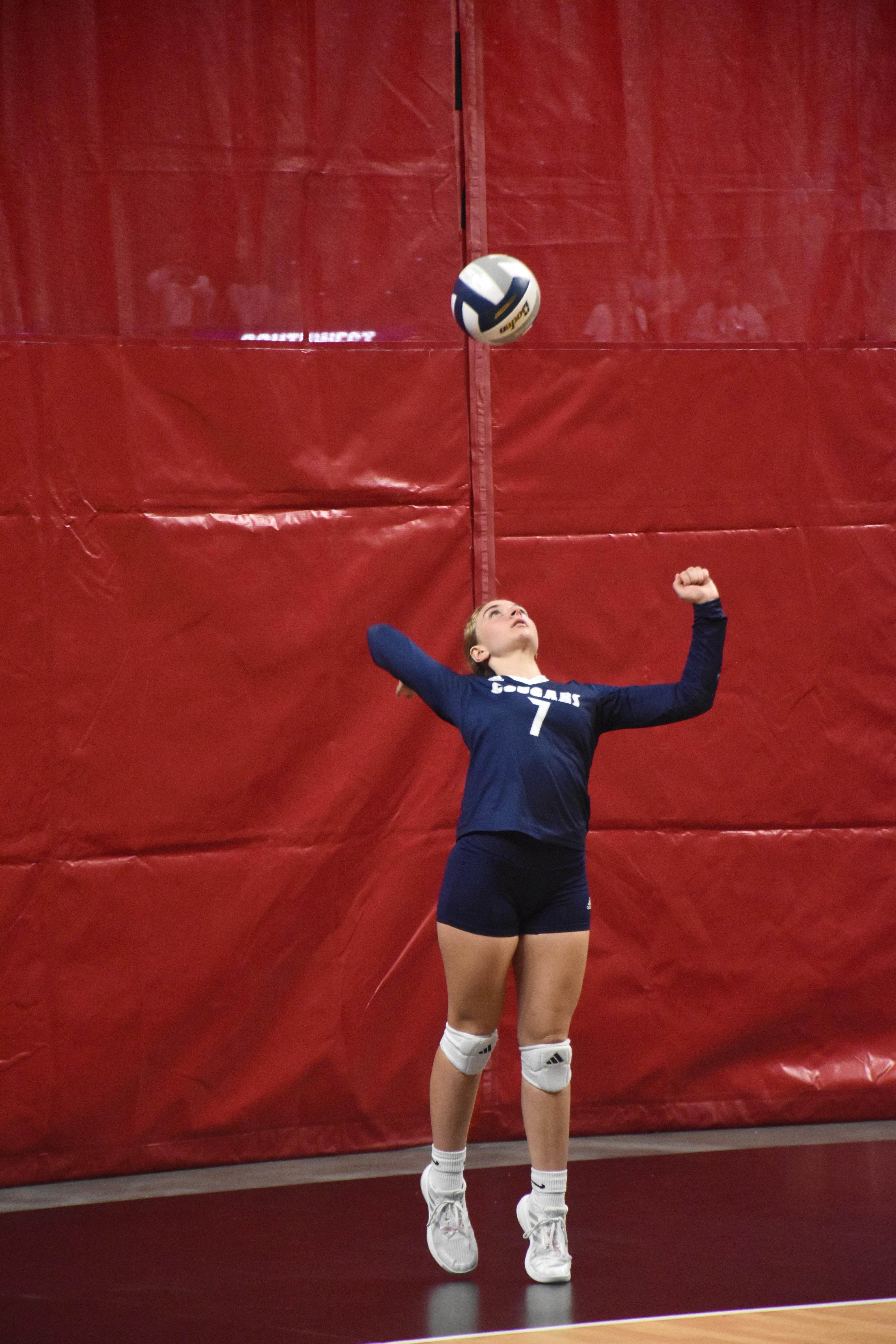 Finley Peterson served an ace. 