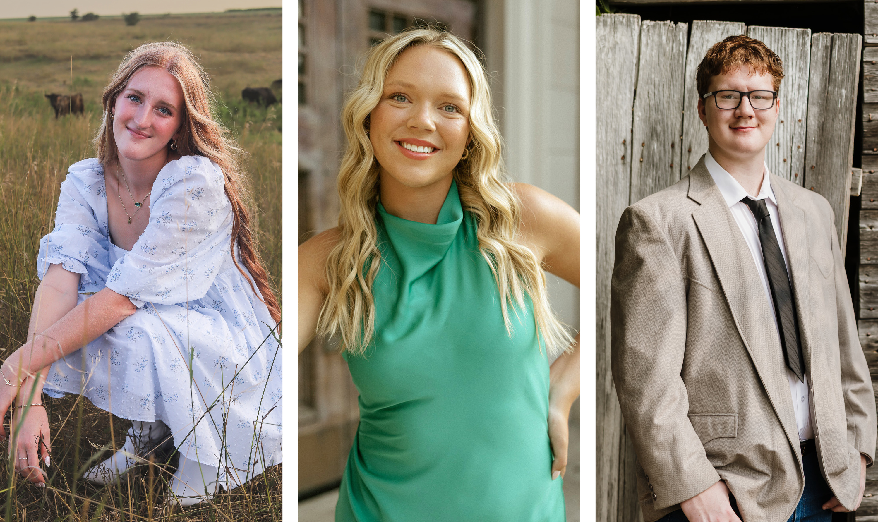 Peyton Hofmann, Sydney Hengelfelt and Cannen Mooney received RHOP scholarships to Chadron State. Photos provided.