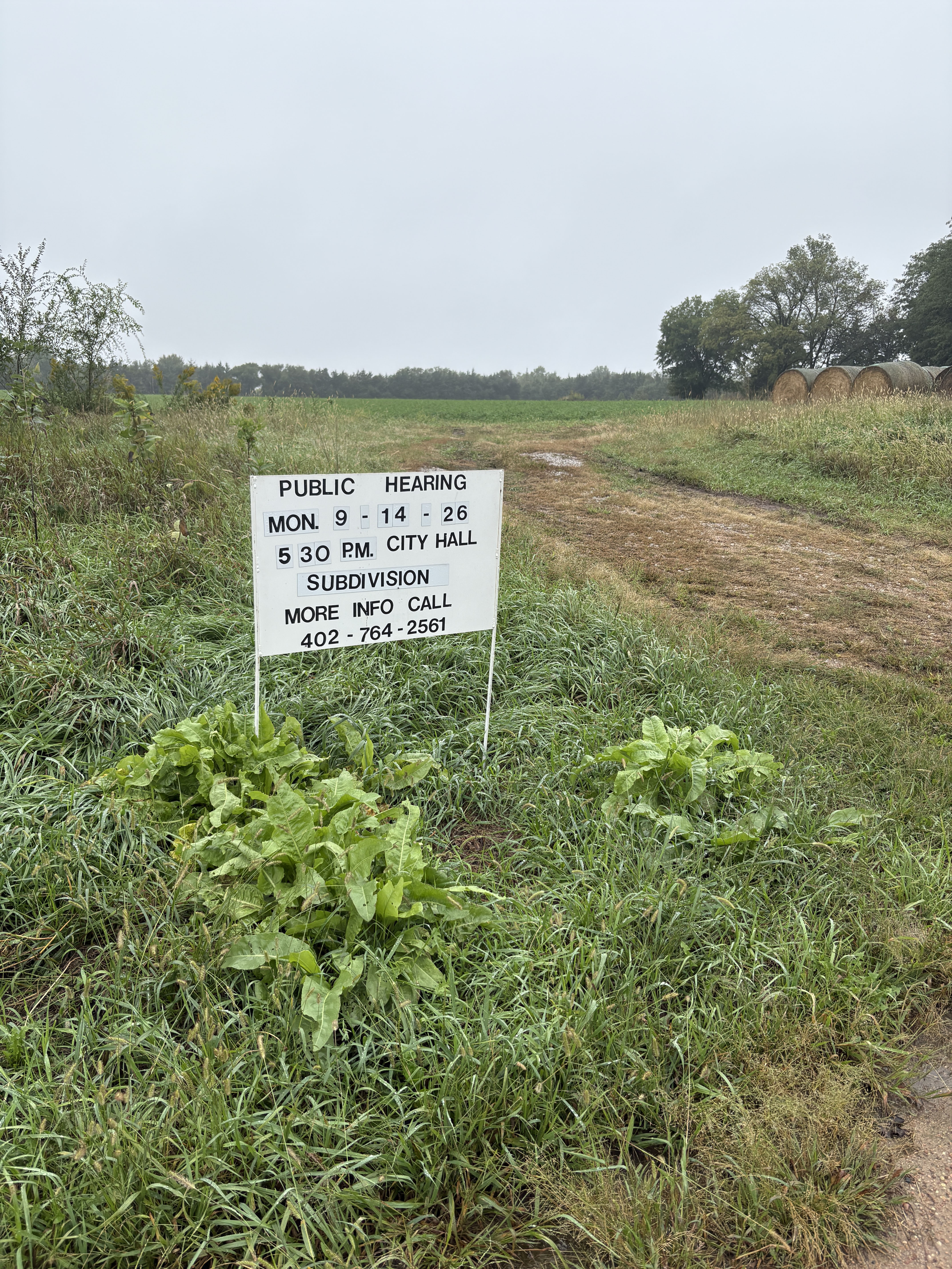 Picture of the entrance to the property talked about, south of 125th and M Roads on the west side. PCN photo by Beth Sparrow