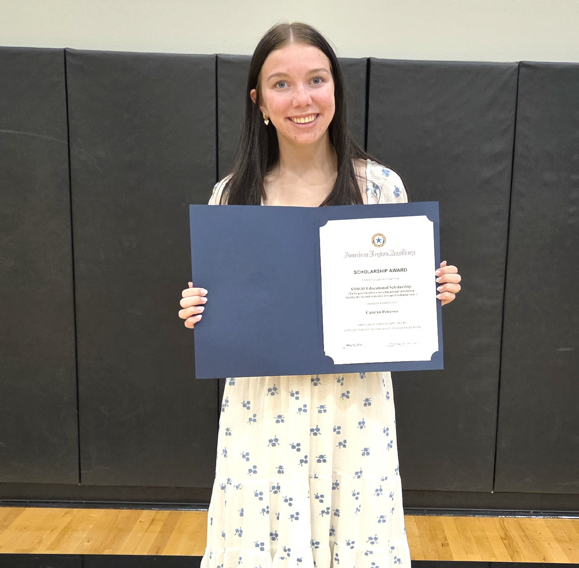The recipient of this year’s Osceola Legion Auxiliary Scholarship was Camryn Peterson. Photo provided.