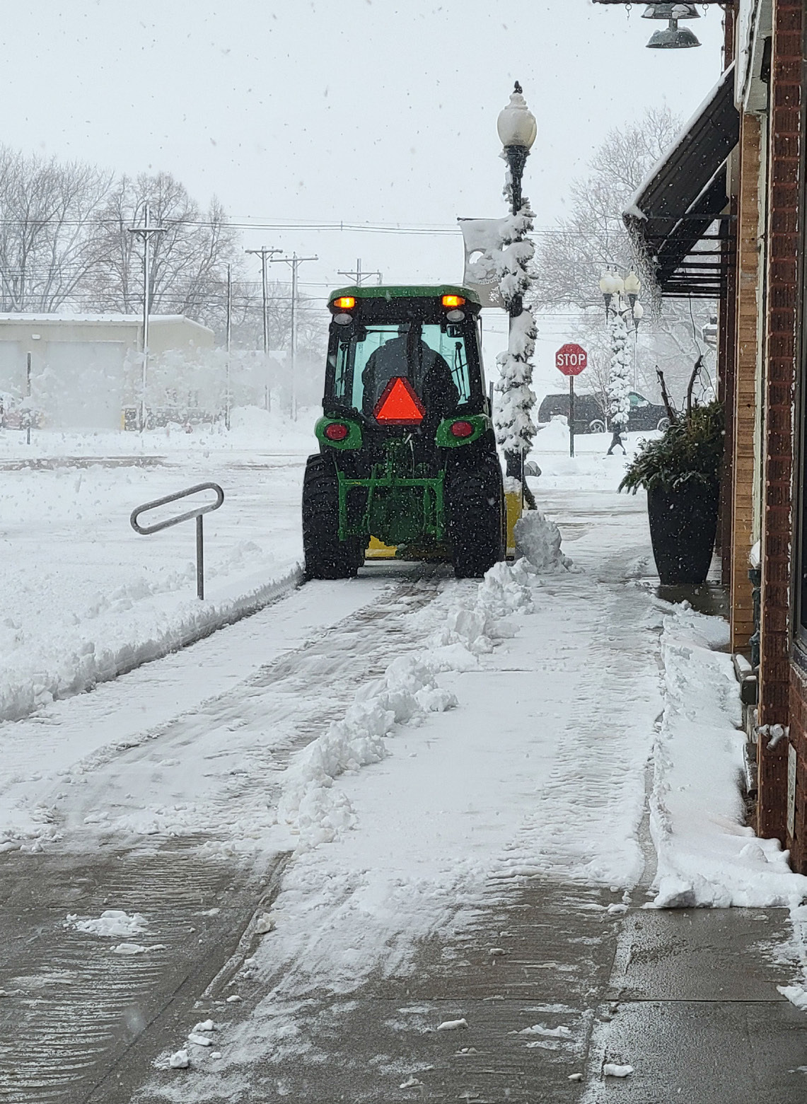 All four county schools closed Monday and Tuesday as about 8-12 inches of snow accumulated. Local businesses also closed including the courthouse closing early Monday and opening late Tuesday. Monday afternoon workers were out moving snow on roadways and sidewalks. PCN photo by Beth Sparrow.