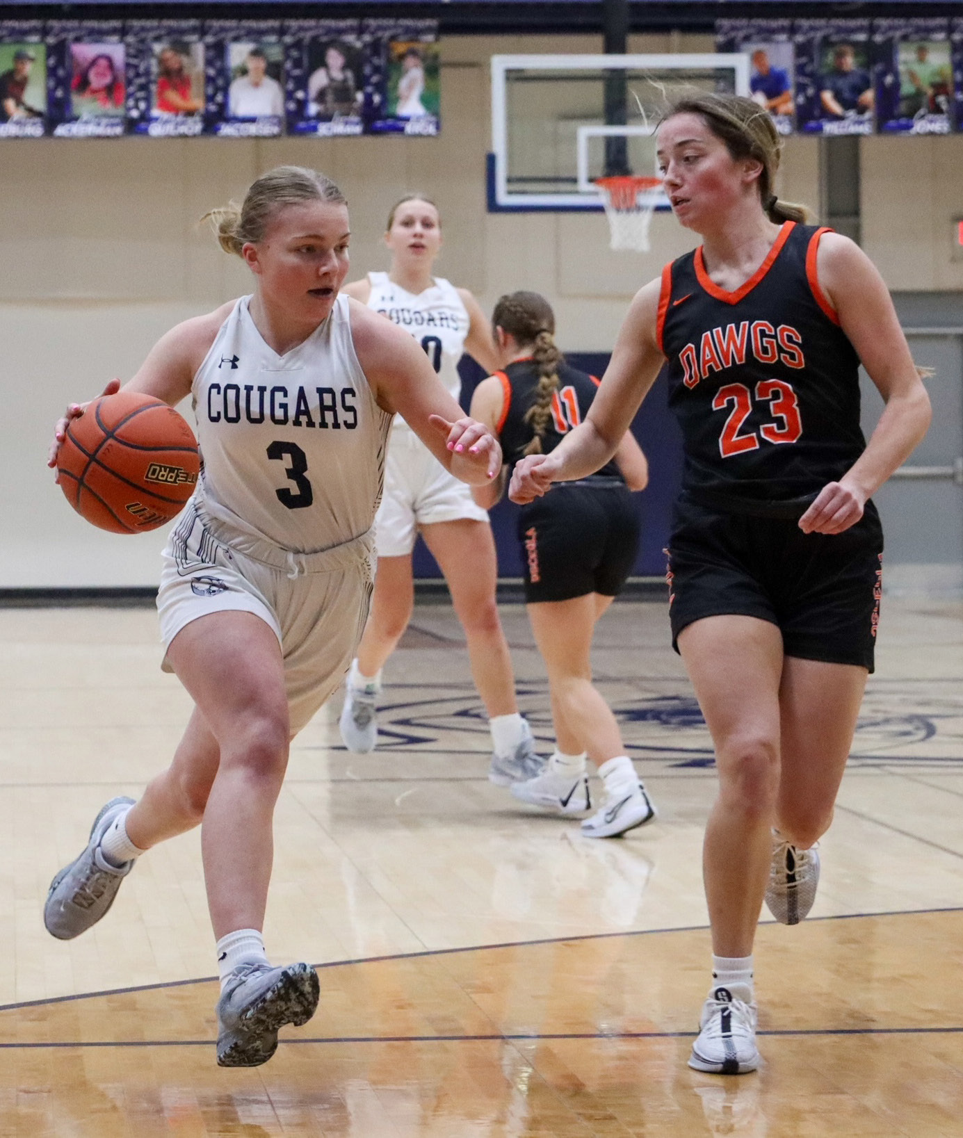 Ema Dickey (CC) takes the ball around Emma Recker (OSC) on Tuesday evening. PCN photo by Blaine Winslow.