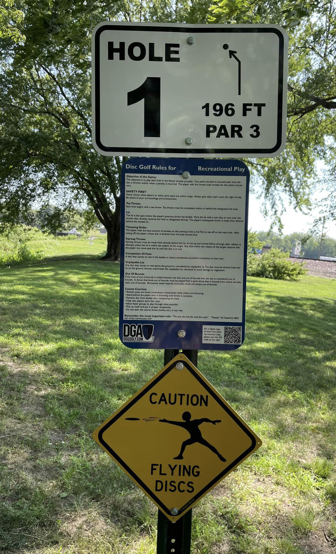 Disc golf was set up Friday in Osceola. It is currently a 9-hole course and is ready for play. Now there are two options for disc golf in Polk County (Osceola and Stromsburg). See page 5 for more information. Photo provided.
