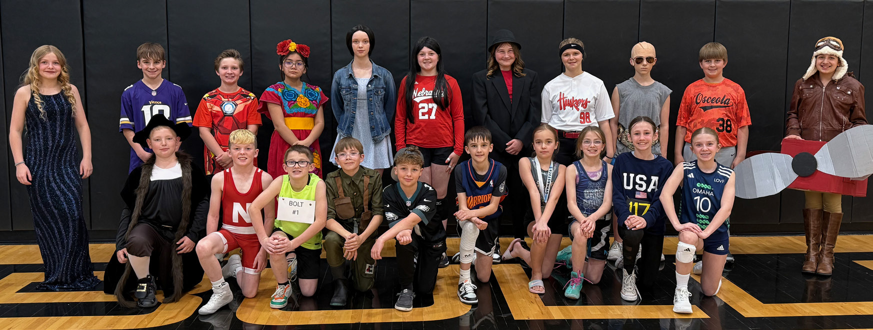Above: The fifth graders at Osceola do a wax museum each year where they tell about a famous person. PCN photo by Rick Holtz.