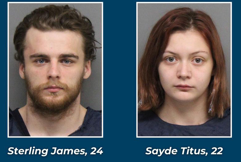 Right: Sterling James and Sayde Titus of Lincoln were arrested in Lincoln. 