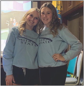 Kenzie Tonniges and Taylin Sanley gave an excellent report on their Girl State experience to the Osceola Legion Auxiliary and girls in the Junior class. They stated it was a wonderful experience and they had a great time. Photo provided.