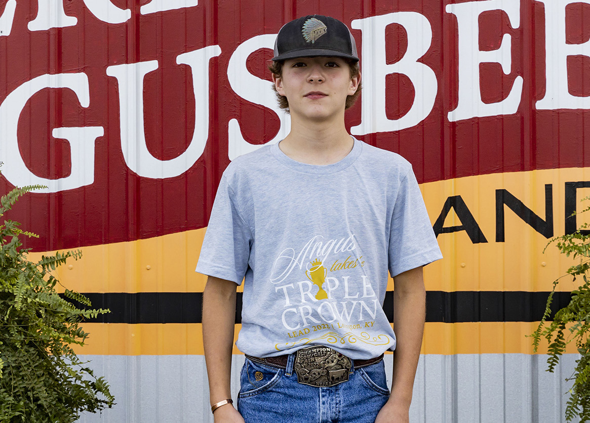 Cross County student Wyatt Smith of Osceola represented Nebraska at the 2022 LEAD (Leaders Engaged in Angus Development) Conference, July 28-31 in Lexington, Ky. A total of 100 juniors from 26 states and Canada attended the conference, “Angus takes the Triple Crown,” where they enhance leadership and interpersonal skills while learning more about the beef industry. Photo by Peyton Schmitt, American Angus Association.