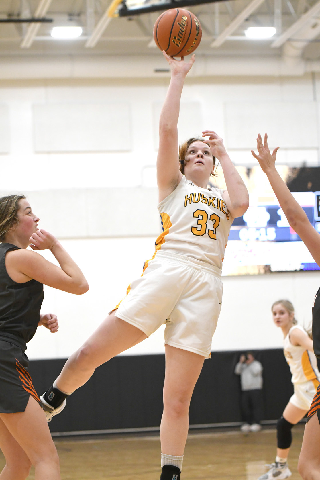Caydee Bauers finished with 14 points in her final home game for Shelby-Rising City. PCN photo by Rick Holtz