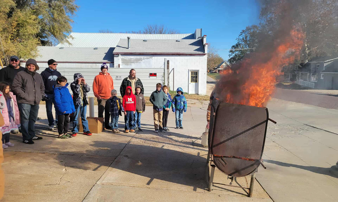 Sunday, November 9th the Scouts and Legion members held a flag burning ceremony for old flags. Photo provided.