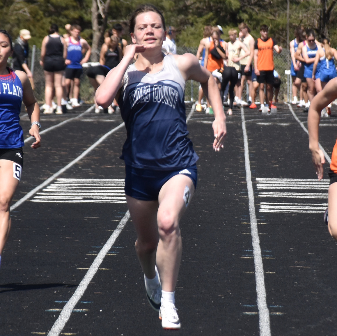 Ansalde Von Hackewitz of Cross County, a German exchange student, is one of the top sprinters and jumpers in the area. PCN photo by Beth Sparrow.