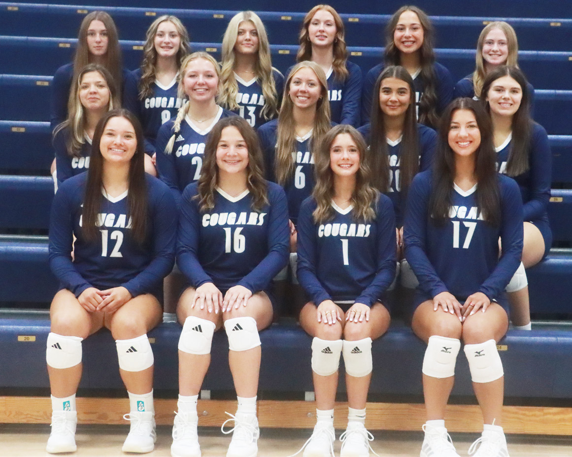 Members of the Cross County volleyball team include, front row (L-R); Cortina Donnelly, Ava Pruter, Ella Cramer, Saphira Osentowski. Row 2- Layla Torczon, Hadley Larson, Eastyn David, Selah Gehring, Harley Hedrick. Back row- Kenzie Rowse, Cedrynna Rystrom, Sophia Anson, Jaelynn Wittgren, Chloe Johnston, Piyper Berggren. Not pictured: Finley Peterson. PCN photo by Ken Kush.