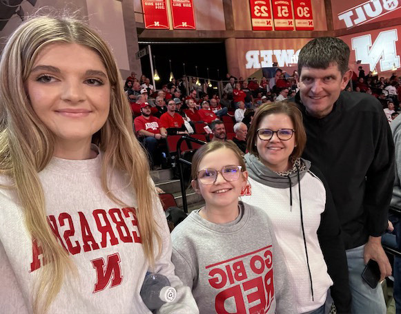 Jason Brown has been hired as superintendent of High Plains School starting July 1, 2024. He is pictured at the left with his family, wife Abby, and daughters Emma and Mykel. Photo provided.