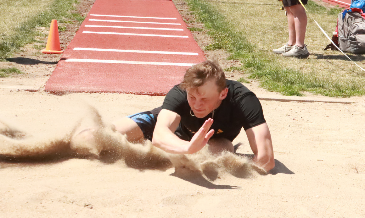 Shelby-RC junior Jett Vrbka won both the long jump and the triple jump at the Centennial Invite last week. He also placed in the 200 meters. PCN photo by Ken Kush.