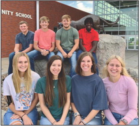 The Cross County 2023 homecoming candidates have been chosen. Coronation is Friday after the Twin River football game. Pictured are front (left to right) Shyanne Anderson, Reese David, Addison Linn, and Lilly Peterson; back: Rafe Peterson, Ashton Seim, Alex Noyd, and James Elgin. Photo provided.
