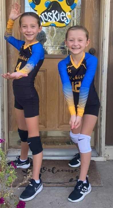 Hadyn and Harlie Nickolite joined the SRC JV/Varsity volleyball team and were Huskies for the night on Thursday. Not only were they able to sit with girls they look up too but also were able to join their big sister on the court! Photo provided.