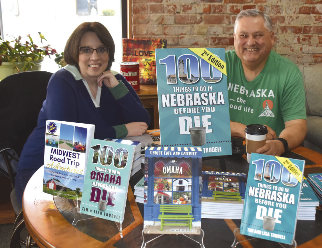 Authors Tim and Lisa Trudell visit Gathering Grounds last Saturday. PCN photo by Beth Sparrow
