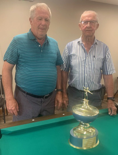 Polk County Pool Champions this month are from Osceola. Pete Peil and Marty Flodman keep the trophy in Osceola. Photo provided.
