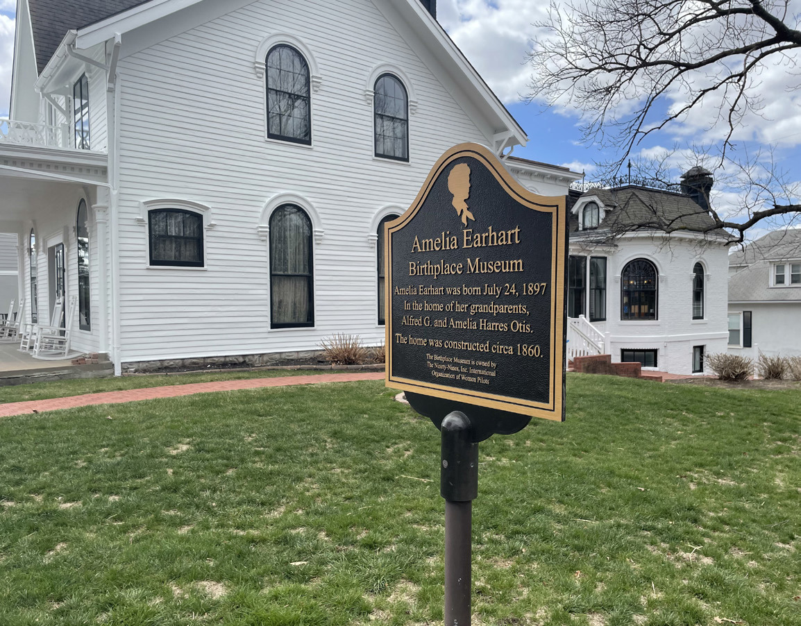 Amelia Earhart’s birthplace is located not far from us, in Atchison Kansas. Photo provided.