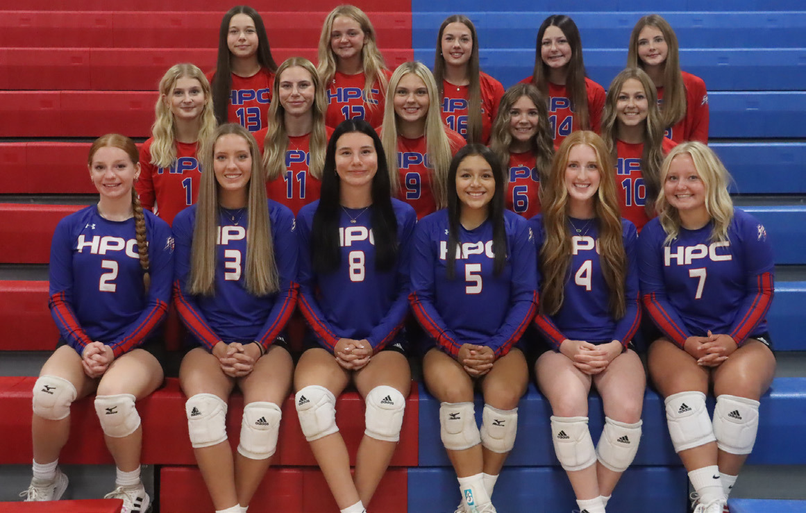The High Plains Storm 2025 volleyball; team: front from left, Front row (L to R): Madilynn Zerr, Rylee Hofmann, Dakota Gress, Gahvrielle Lesiak, Peyton Hofmann, Kenslei Carlson. Middle row (L to R): Tessa Morris, Bailey Gress, Hallie Jo Urkoski, Jacey Dubas, Kinley Spurling Back row (L-R): Ava Lindburg, Taya Hans, Elle Warnick, Brooklynn Welch , Payton Ackerson. PCN photo by Ken Kush.