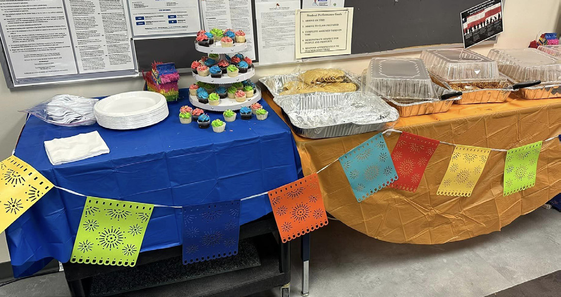 Pictured is the taco bar and cupcakes the staff had for lunch. Photo provided.