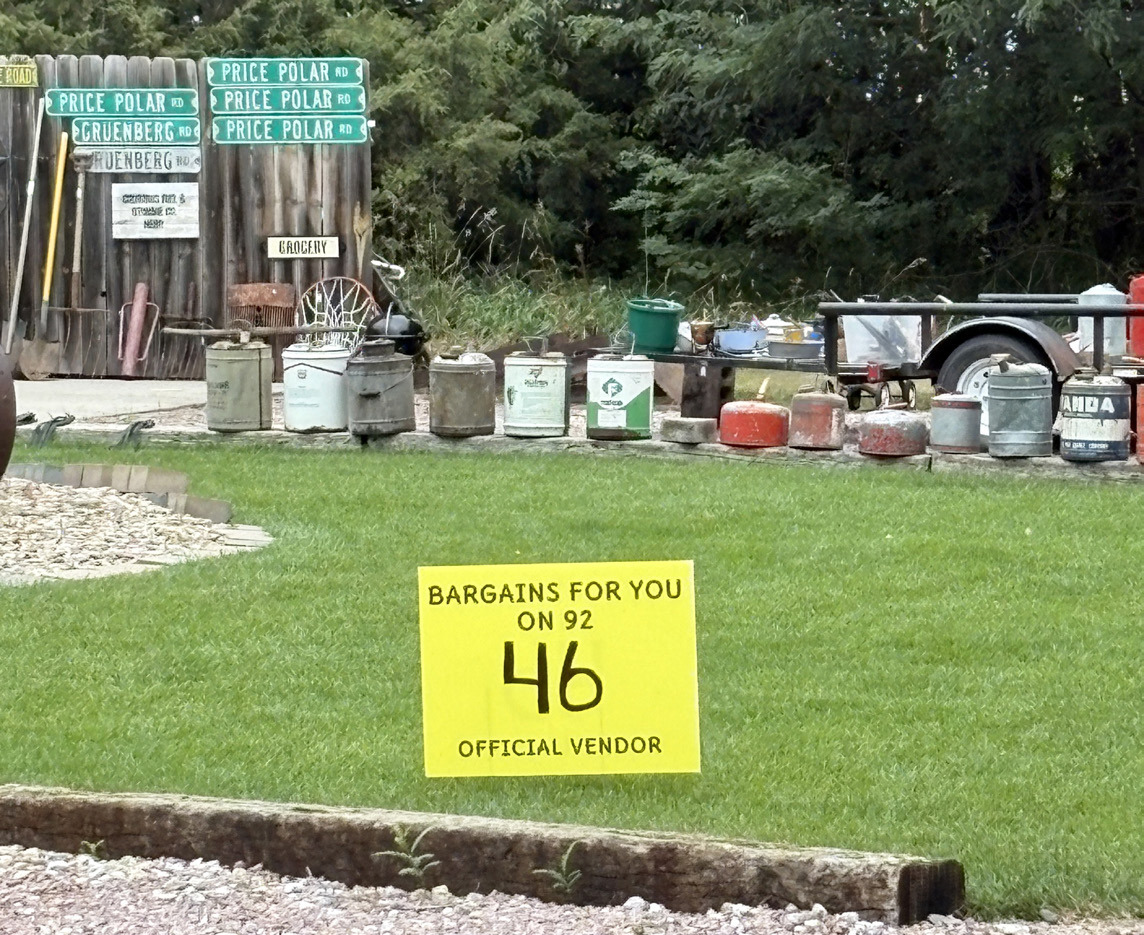 Look for these yellow signs for Bargains for You on 92 from August 27-29. PCN file photo by Beth Sparrow.