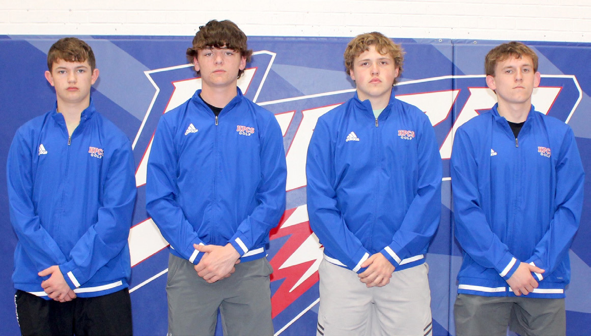 HPC golf: Jacob Lesiak, Kyler Hans, Chase Owens and Carson Swedeburg. Photo provided by Stephanie Carlson, HPC yearbook.