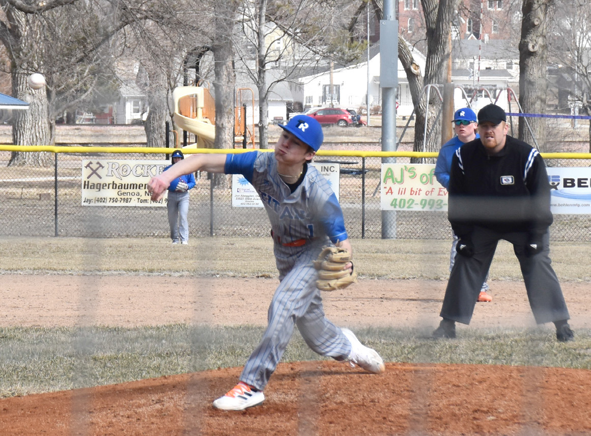Brayden Santos pitches for the Titans on Saturday. PCN photo by Beth Sparrow