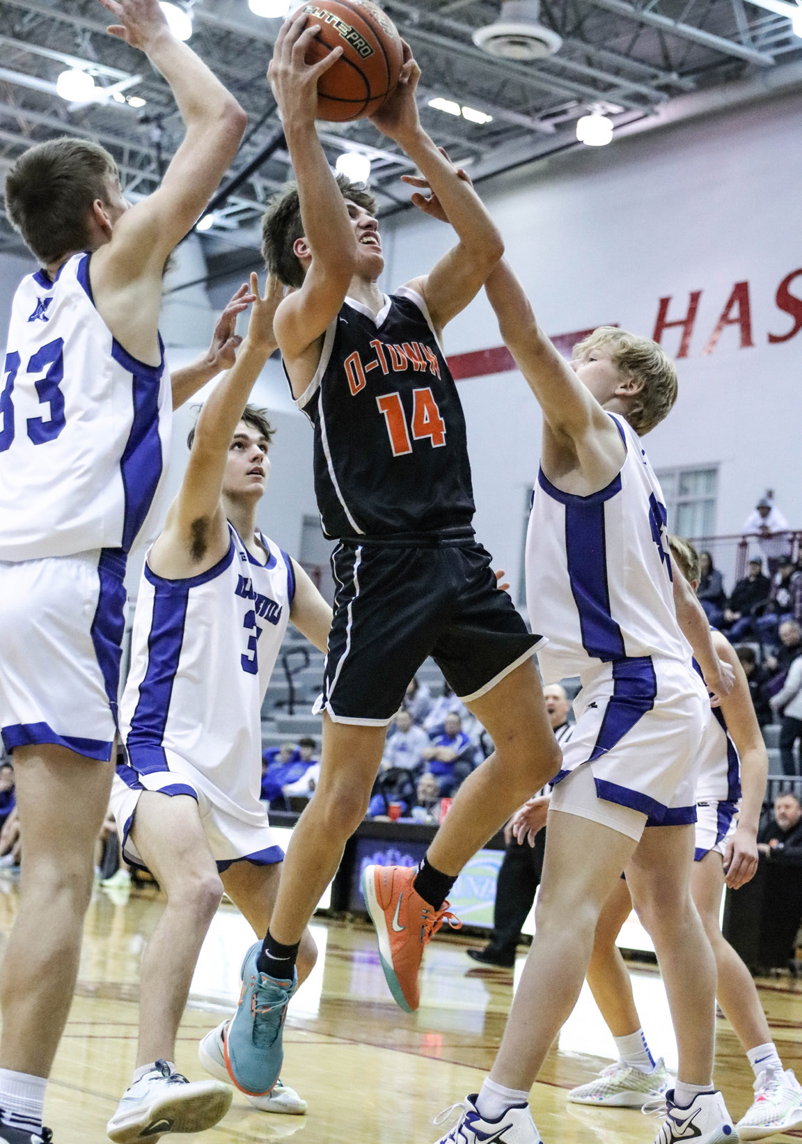 Landan Drozd pulls down a rebound against Kenesaw. PCN file photo by Blaine Winslow.