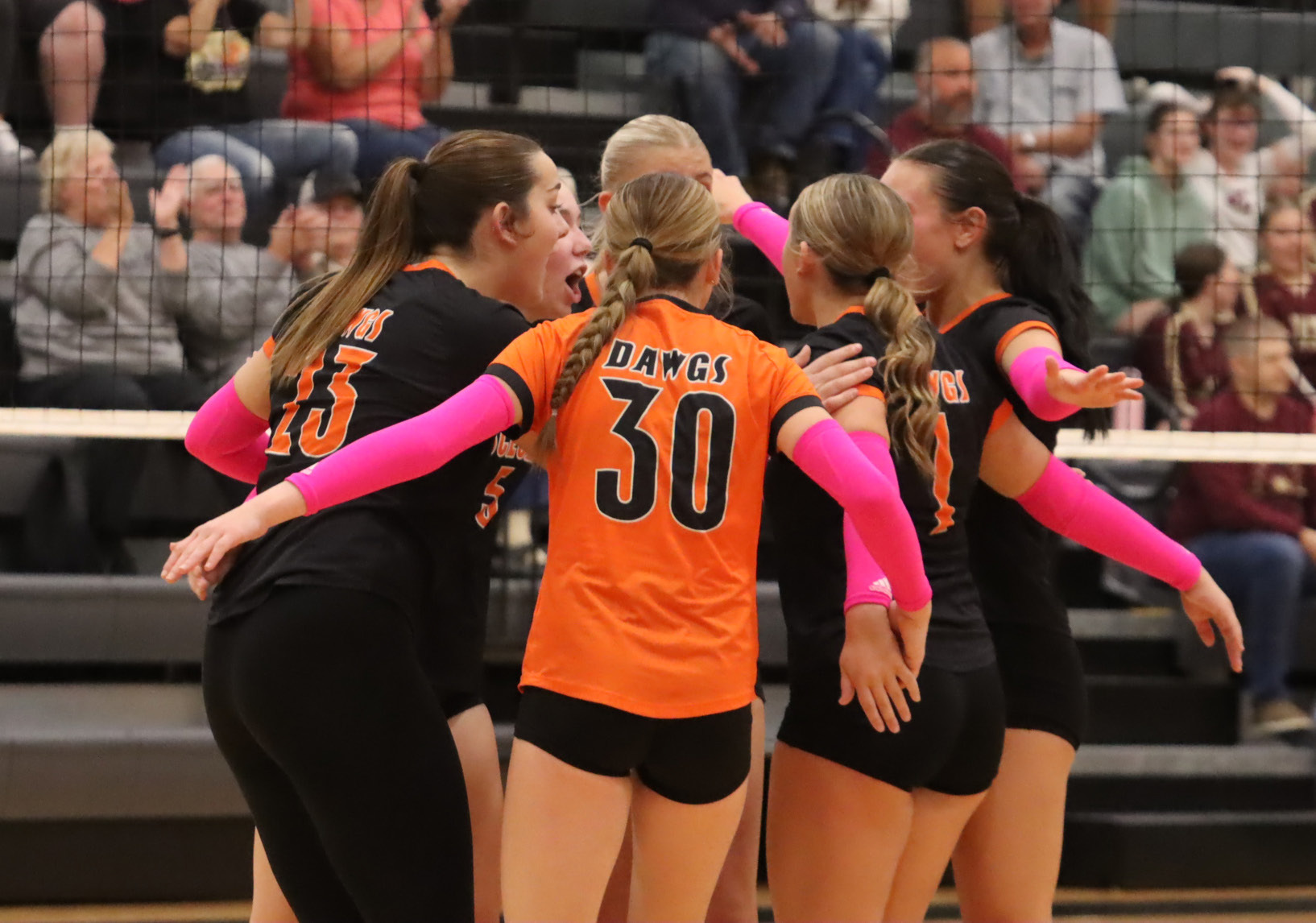 Osceola celebrates last Tuesday night’s win over BDS in straight sets. Osceola drew the No. 2 seed in this weekends CRC Tournament in York. PCN photo by Ken Kush