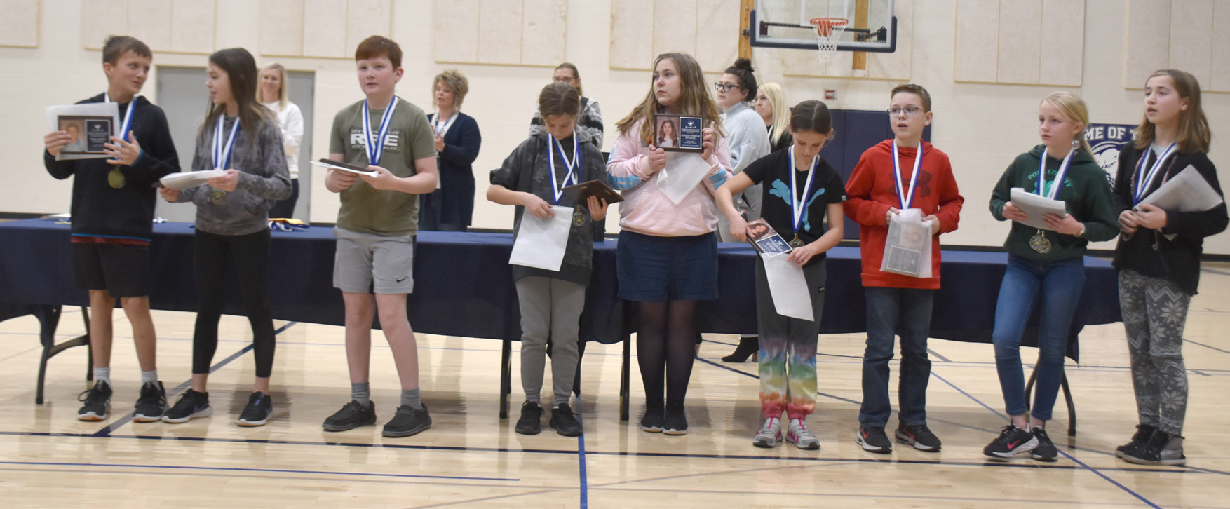 Receiving plaques were Dane Jarosz, Audrey Gardner, Briar Crawford, Rebekah Werth, Atalissa Sparrow, Olivia Linn, Samuel Jameson, Emma Frazier and Molly Tandy. PCN photos by Beth Sparrow