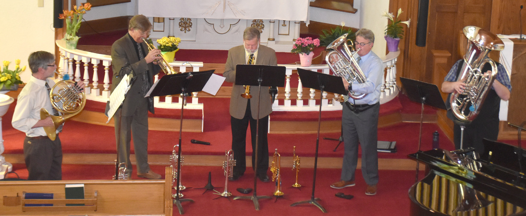 Nebraska Brass performed at Calvary Lutheran Church at Swede Home on Sunday as part of the church's 150-year celebration. PCN photos by Beth Sparrow