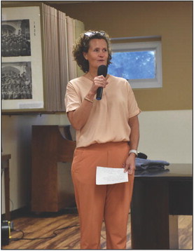 Above: Jana Hughes, district 24 legislative representative spoke Monday night to a group of about 25 people. PCN photo by Beth Sparrow.