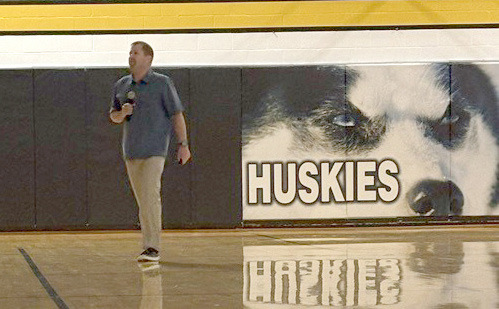 Darin Boysen from the Nebraska Coaches Association was at Shelby-Rising City speaking about sports and students. Photo provided.