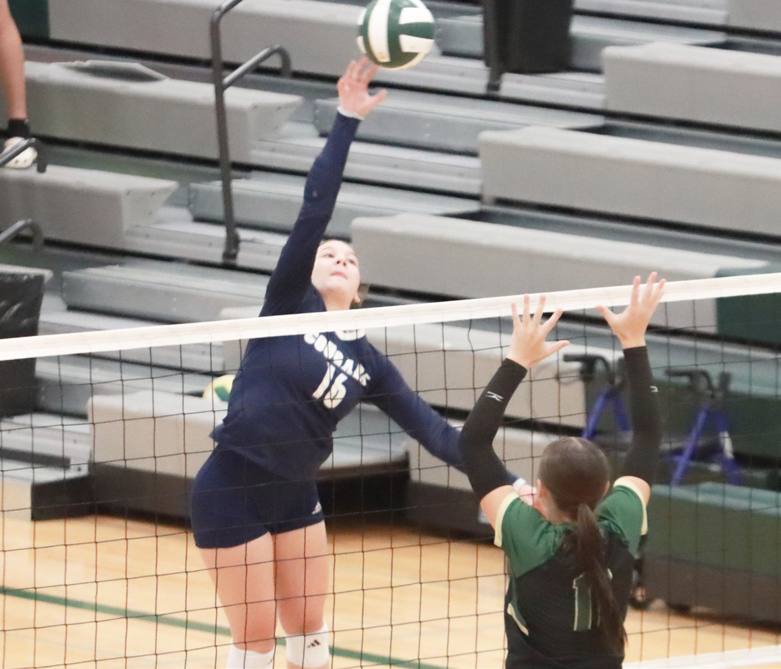 The Cougars’ Ava Pruter is the teams leader at the net as she has rang up 166 kills this season. That mark is almost twice as much as anyone else. PCN file photo by Ken Kush.